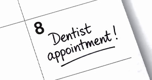 Dental appointment marked on calendar