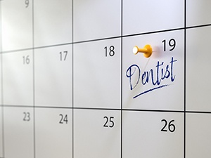 Dental appointment marked on calendar