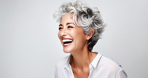 Laughing, mature woman with beautiful teeth